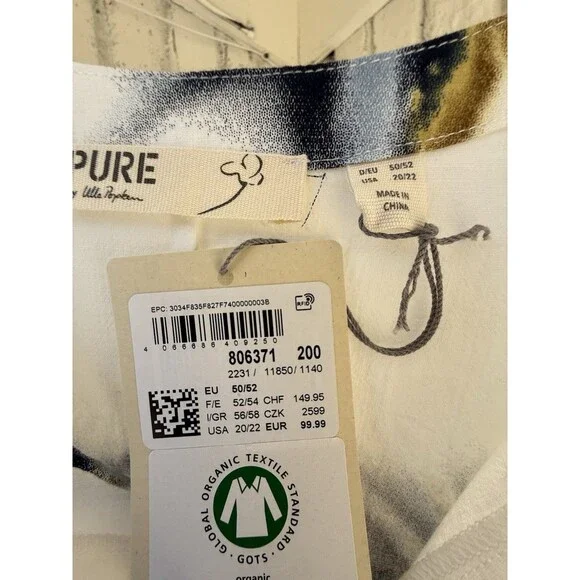 ulla popken dress Eco Cotton Starburst Print Tie Neck Dress 20/22 - Picture 10 of 14